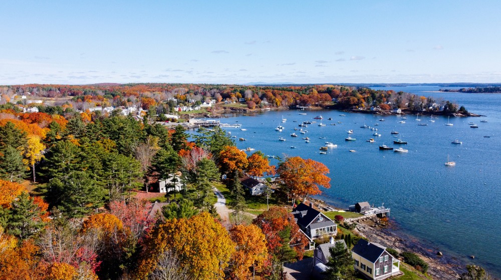 Kennebunk Maine OUI Defense Attorneys Portrayed by an aerial via over Kennebunk Maine